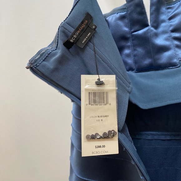 BCBG MaxAzria Tiered Satin Short Dress - Picture 5 of 6